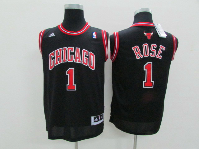 NBA Youth Chicago Bulls #1 Rose black Game Nike Jerseys->youth nba jersey->Youth Jersey